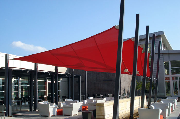 Fabric Shade Tension Structure College Campus Patio
