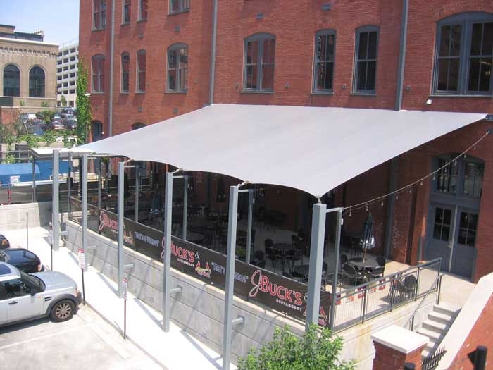 Restaurant Shaded Seating Structure