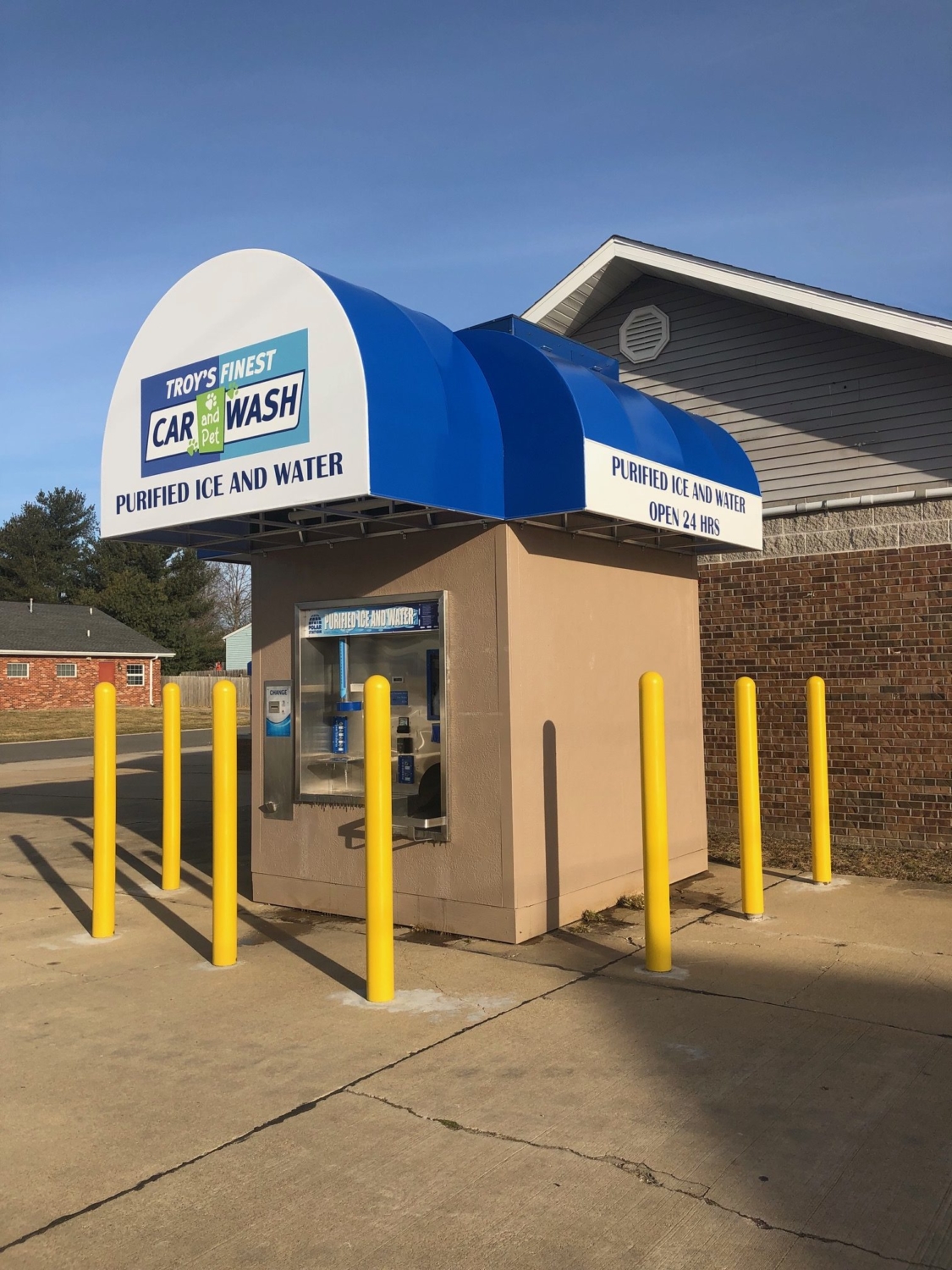 Rounded Custom Designed Car Wash Kiosk Covering